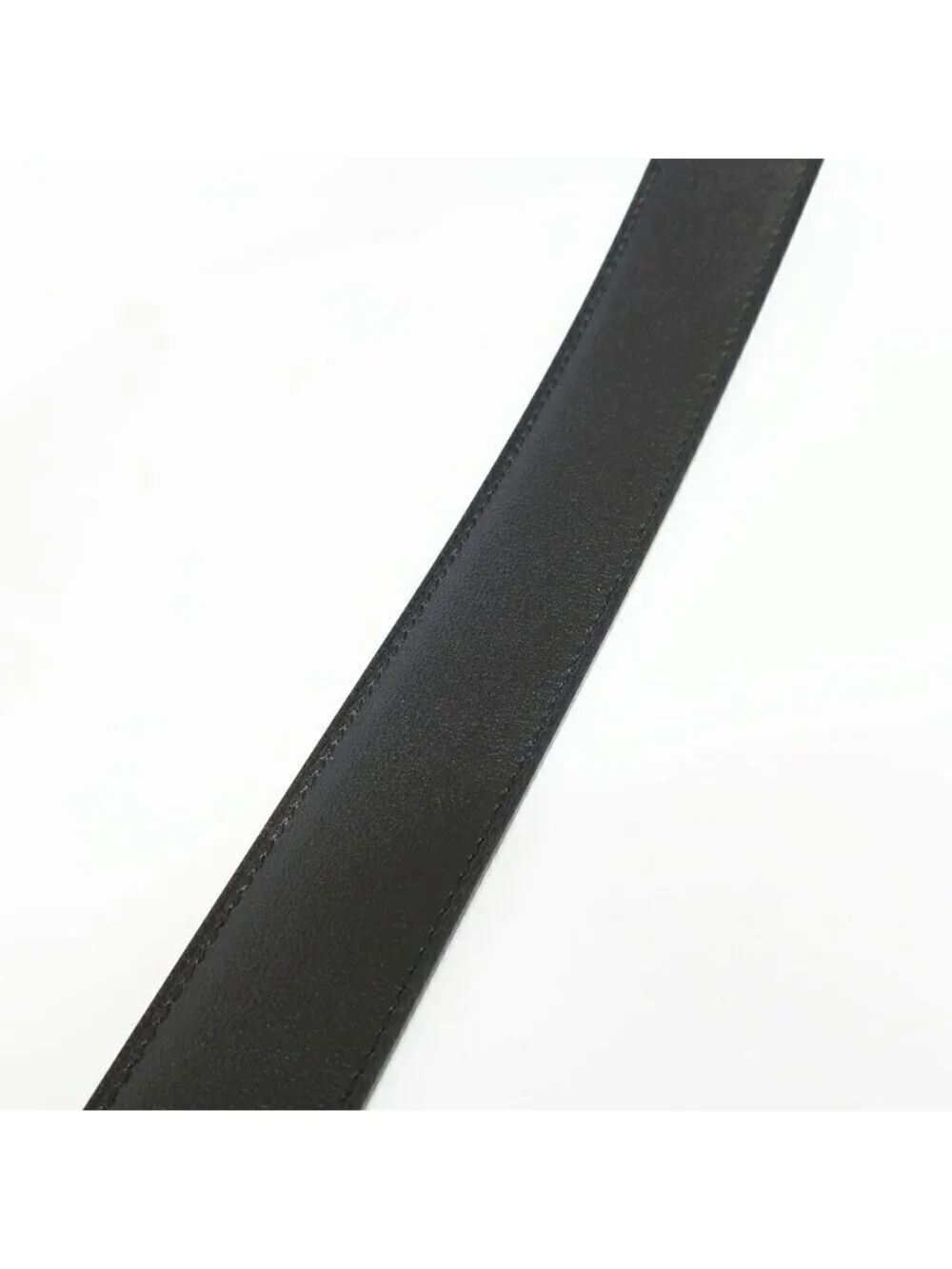 Hermes Belt Buckle Panash Leather 32 Black Gray Silver Reversible